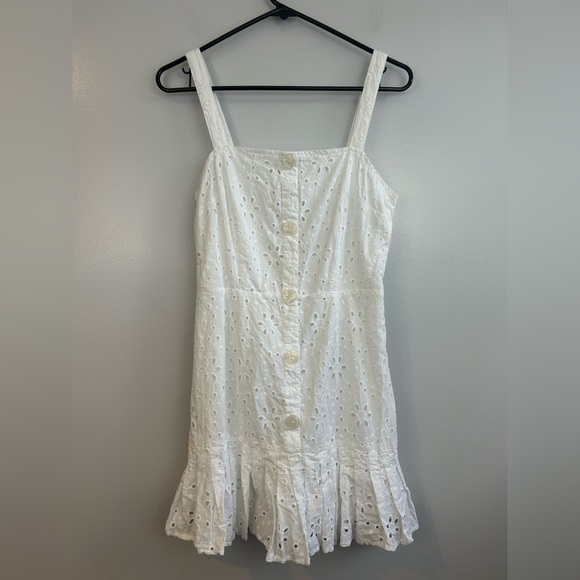 Alexis for Target White Eyelet Ruffle Sleeveless Mini Dress Size Small - Picture 2 of 12
